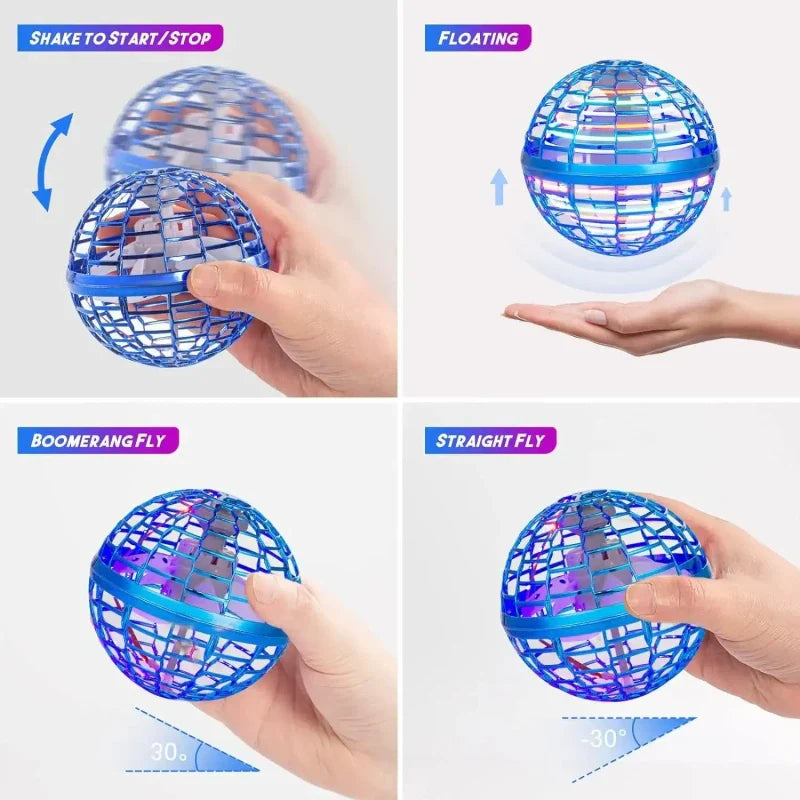 Dronă OZN SpinNova™ – Jucărie Zburătoare cu Control prin Senzori și Lumini LED