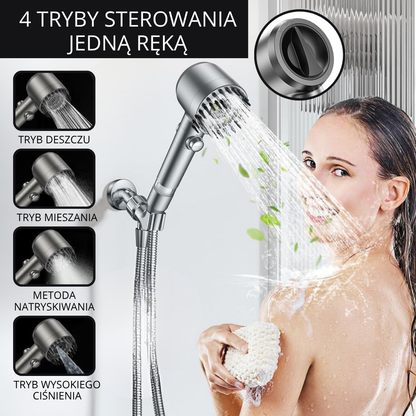 OFERTA 2X1 – Potrójnie filtrowana głowica prysznicowa wysokociśnieniowa | Ochrona skóry i włosów
