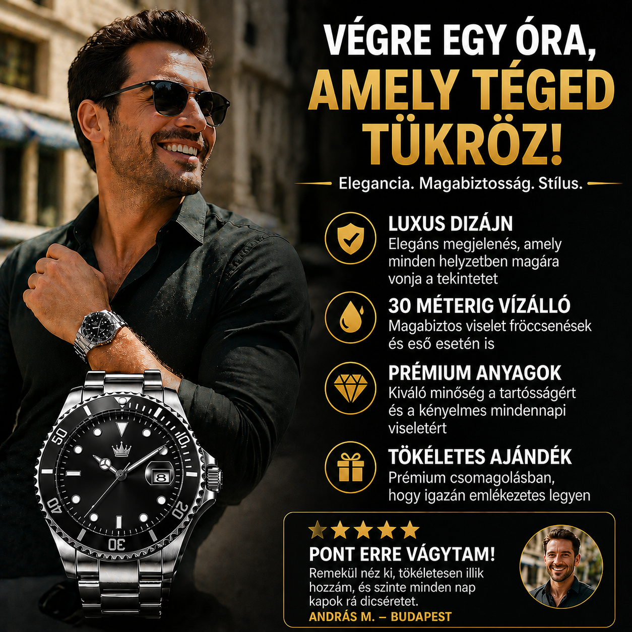 Ceas Elvețian Premium Submariner – Design de Lux Tip Diver, Negru Elegant (Arată scump, fără să plătești mii)