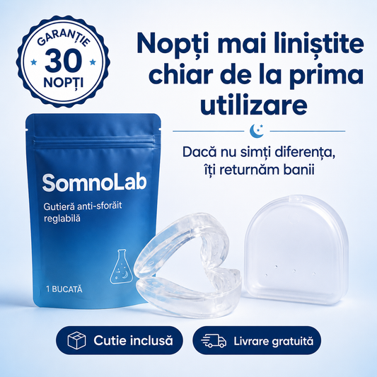 Opreste sforaitul inca din prima noapte – SomnoLab (+ CASETA IGIENICA DE PROTECTIE CADOU)