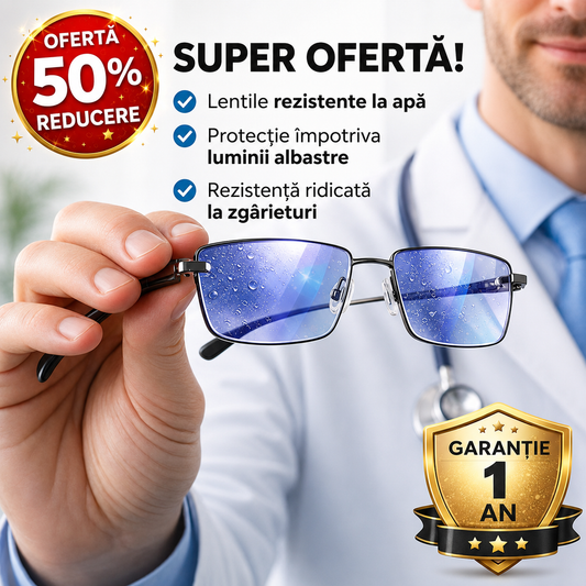 Ochelari Inteligenți 3-în-1 RayPro™: Vedere Perfectă la Orice Distanță | Lentile Auto-Reglabile cu Filtru Lumină Albastră IU| Ideali pentru Condus | CADOU Toc din Piele + 30 Zile Testare Fără Risc