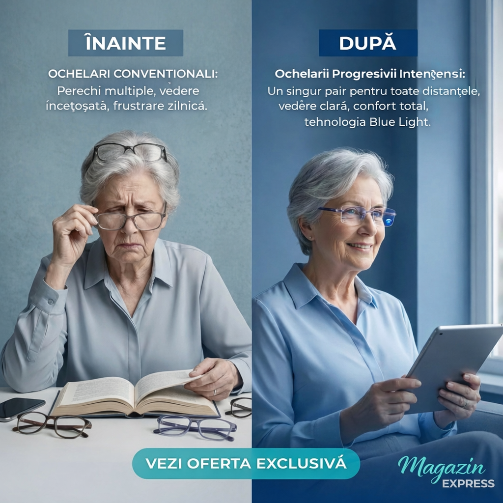 Ochelari Inteligenți 3-în-1 RayPro™: Vedere Perfectă la Orice Distanță | Lentile Auto-Reglabile cu Filtru Lumină Albastră | Ideali pentru Condus | CADOU Toc din Piele + 30 Zile Testare Fără Risc