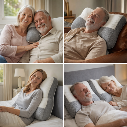 ViscoPro™ - La única almohada cervical que se adapta a la curvatura natural del cuello para un descanso perfecto y alivio de dolores. (Incluye fundas GRATIS + 30 noches de prueba)