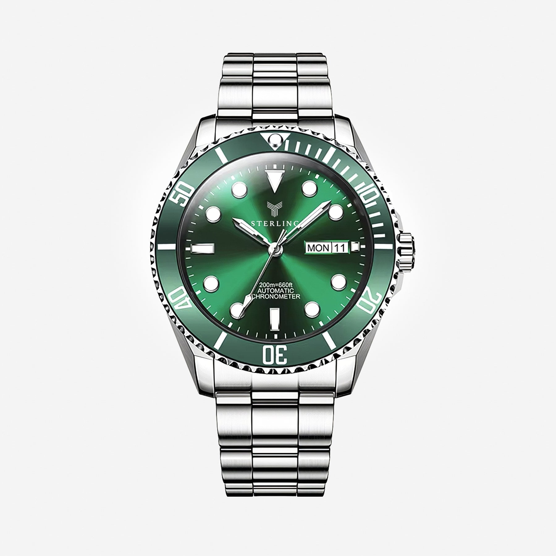 Ceas Elvețian Premium Submariner – Design de Lux Tip Diver, Verde Metalizat (Arată scump, fără să plătești mii)