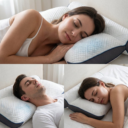 ViscoPro™ - La única almohada cervical que se adapta a la curvatura natural del cuello para un descanso perfecto y alivio de dolores. (Incluye fundas GRATIS + 30 noches de prueba)